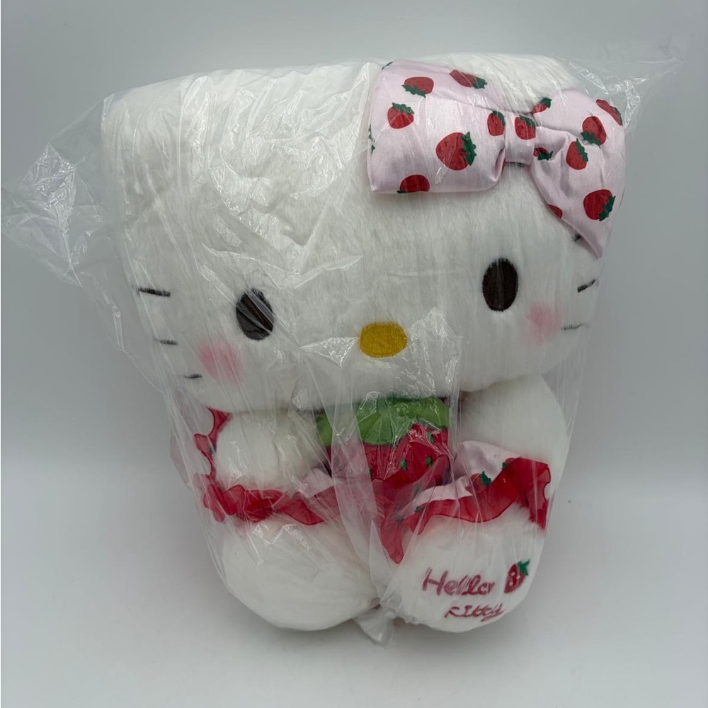 Adorable Sanrio Strawberry Hello Kitty Plush Pink and Red Valentines Gift Decor
